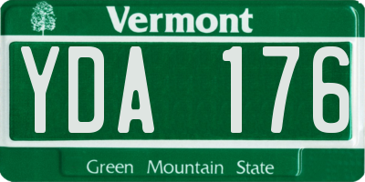 VT license plate YDA176