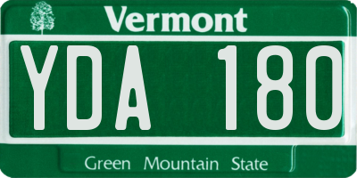 VT license plate YDA180