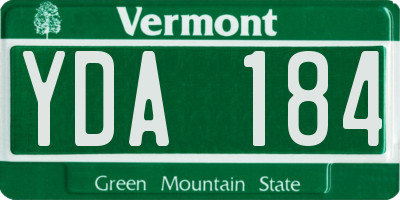 VT license plate YDA184