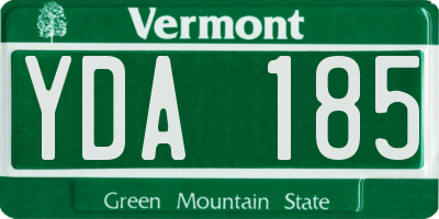 VT license plate YDA185
