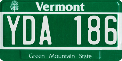 VT license plate YDA186