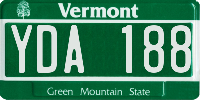 VT license plate YDA188