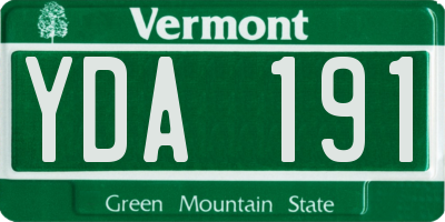 VT license plate YDA191