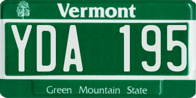 VT license plate YDA195
