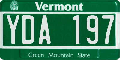 VT license plate YDA197