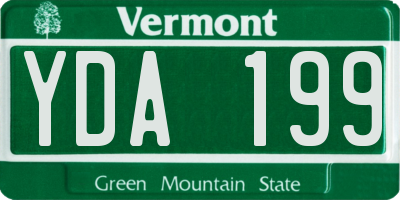 VT license plate YDA199