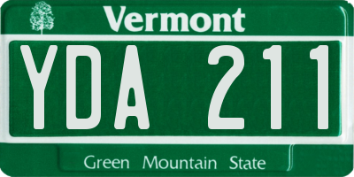 VT license plate YDA211