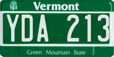 VT license plate YDA213