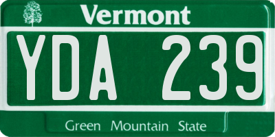 VT license plate YDA239