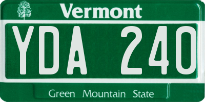 VT license plate YDA240