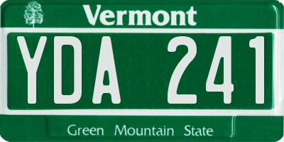 VT license plate YDA241