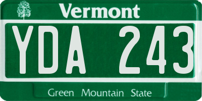 VT license plate YDA243