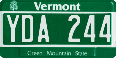 VT license plate YDA244