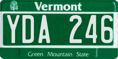 VT license plate YDA246