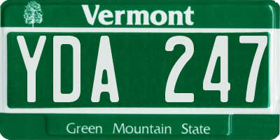 VT license plate YDA247