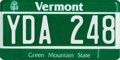 VT license plate YDA248