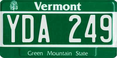 VT license plate YDA249