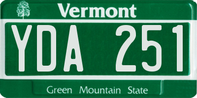 VT license plate YDA251