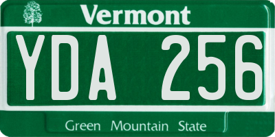 VT license plate YDA256