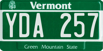 VT license plate YDA257