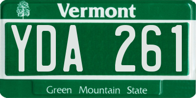 VT license plate YDA261