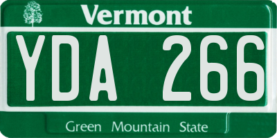 VT license plate YDA266