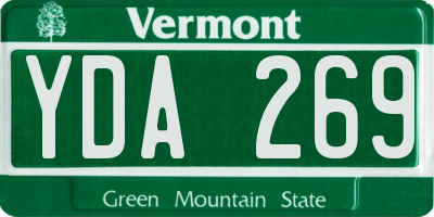 VT license plate YDA269