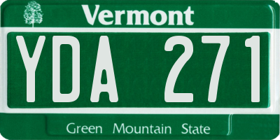 VT license plate YDA271