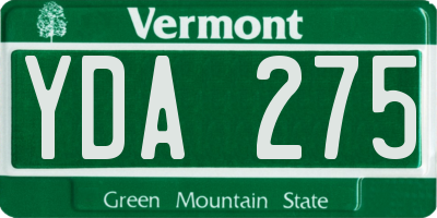 VT license plate YDA275