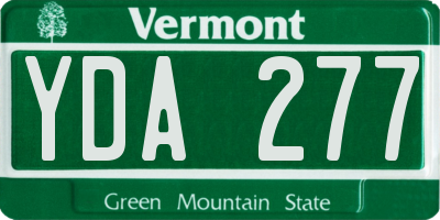 VT license plate YDA277