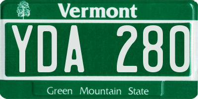 VT license plate YDA280
