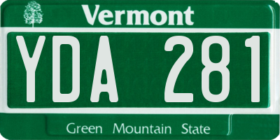 VT license plate YDA281