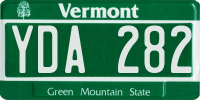 VT license plate YDA282