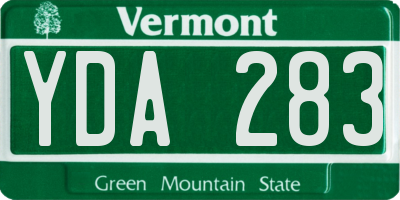 VT license plate YDA283