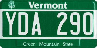 VT license plate YDA290