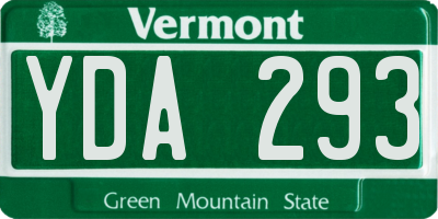 VT license plate YDA293