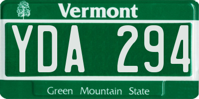 VT license plate YDA294