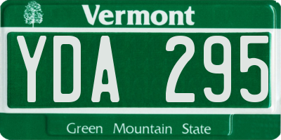 VT license plate YDA295