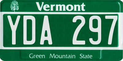 VT license plate YDA297