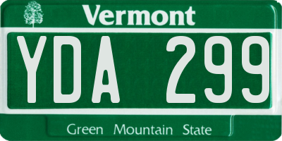 VT license plate YDA299