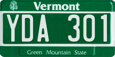 VT license plate YDA301