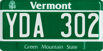 VT license plate YDA302