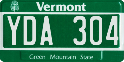 VT license plate YDA304