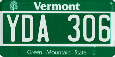 VT license plate YDA306