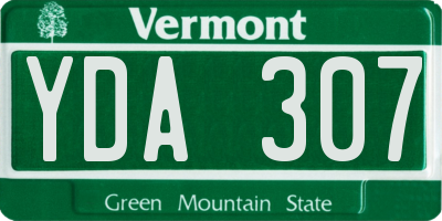 VT license plate YDA307