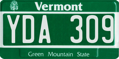 VT license plate YDA309