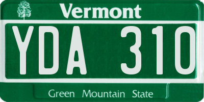 VT license plate YDA310