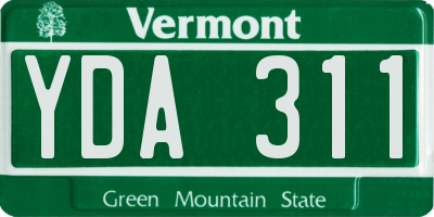 VT license plate YDA311