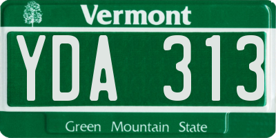 VT license plate YDA313