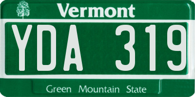 VT license plate YDA319